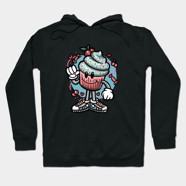 cute cupcake, pink cupcake, food lovers, foodie designs Hoodie by Kingostore